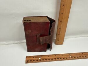 1850 HOLY BIBLE Pocket Size American Bible Society w/ Leather Flap antique