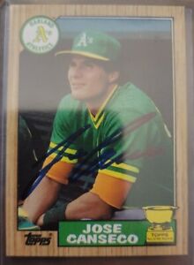 Jose Canseco 1987 Topps Autographed Auto #620 Card All Star Rookie RC