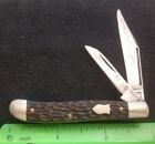 Schrade Walden USA 272 Peanut Knife, Jigged Brown Delrin Handles 