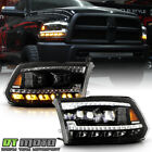 2009-2018 Dodge Ram 1500 Black Full LED Triple Projector Headlights Headlamps (For: Ram R/T)