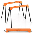 Folding Saw Horses 2 Pack Sawhorse  Portable Heavy Duty 1366 LBS Weight Capacity