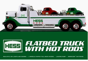 2022 Hess Flatbed Toy Truck with Hot Rods Lights & Sounds-NEW