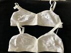 NEW Vintage Lasting Comfort 38B Unpadded White Cotton Wire Free Bra Package Of 2