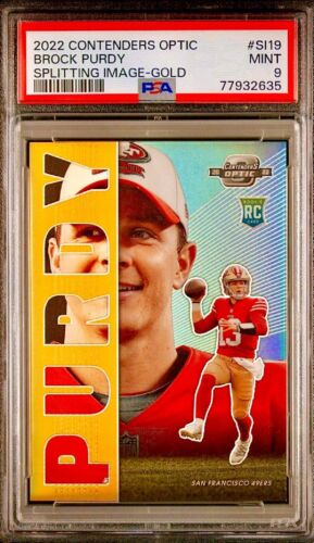 /10 PSA 9 RC Brock Purdy 2022 Contenders Gold Prizm Rookie Splitting Image None^