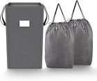 MCleanPin Large Laundry Hamper Collapsible with 2 Removeable Laundry Bags & Sort