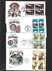 US FDC FIRST DAY COVERS  COLLECTION  PLATE BLOCK   LOT OF 15  ALL NO ADDRESS