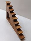 Vtg Handmade Wooden Staircase Wall Display Shelf Heart Cut Out 9 Steps Rare