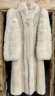 Rare** CANADA: Bleached Ranch Mink With Silver Fox Tail Fur Coat, Size 10, #1703