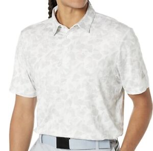 New Adidas Ultimate Prisma Print Polo Shirt -Golf Shirt- Choose Size -white/grey