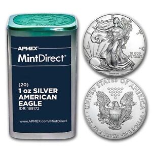 2021 1 oz American Silver Eagles 20-Coin Roll Sealed APMEX🔥📈🔥