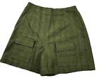 Vintage 60s 70s Green Herringbone Wool Shorts Hot Pants Mod Pockets Size XS S