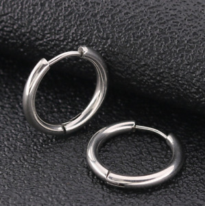 Men Women Stainless Steel Small Huggie Earrings Cartilage Lip Piercing Nose Hoop