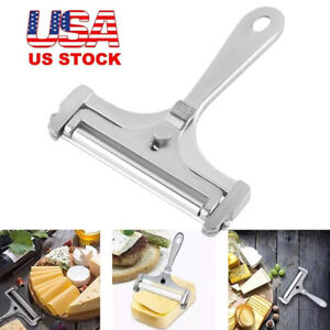 Hard Cheese Slicer Adjustable Stainless Steel Wire Cutter Kitchen Cooking Tool.