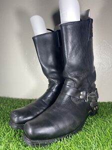 Harley-Davidson Black Boots Mens Size 12 Leather Square Toe Eagle Harness 98408