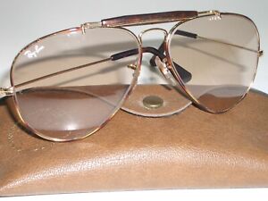 58MM VINTAGE BL RAY-BAN BROWN CHANGEABLES TORTUGA OUTDOORSMAN AVIATOR SUNGLASSES