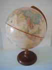 Vintage Replogle 12 Inch World Classic Globe - Raised Relief - Wood Base