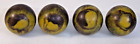 Set of 4 Vintage Brown Yellow Marble Swirl Candlepin Bowling Balls