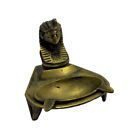 Vintage Brass Bronze Egyptian Ashtray Art Deco Pharaoh Head Egypt Sphinx