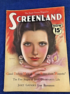 1933 Screenland Magazine Kay Francis Cover, Movies Film Cagney, Crawford, Powell