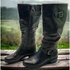White Mountain Chip Riding Boots Womens Size 7.5 M Knee High Black Faux Leather