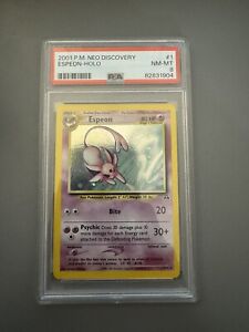 PSA 8 Espeon Holo Pokemon Card NM 2001 Neo Discovery Set 1/75