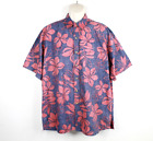 Vintage Cooke Street Hawaiian Shirt Mens XL Red All Over Floral Reverse Print