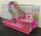 Pink 2-Levels Hamster Habitat Rodent Gerbil Mouse Mice Rats Small Animal Cage