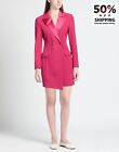 RRP€185 VICOLO Blazer Dress Size S Pink Double-Breasted Satin Peak Lapel Collar