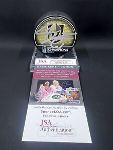 Mark Stone Signed 2023 Stanley Cup Champions Hockey Puck JSA Golden Knights