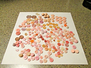 Vintage Sewing Buttons Pink Plastic - 100+