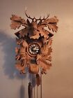 ✨ Vintage Black Forest Hunter Cuckoo Clock Hand-Carved Deer Rabbit Bird 16