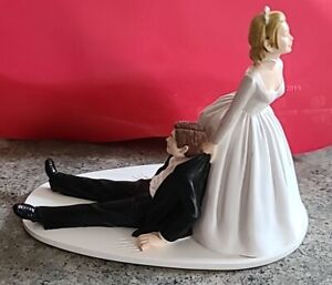 New ListingBachelorette Cake Bride Dragging Groom Wedding Cake Topper Figurine