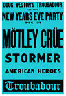 Motley Crue Troubadour concert poster print