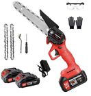 Mini ChainSaw 6-inch, Battery Powered Electric Chainsaw Cordless, with 2 x 2000m