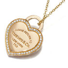 Auth Tiffany&Co. Necklace Return to Tiffany Diamond Heart 18K Rose Yellow Gold