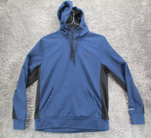 SPYDER ProWeb Active Men's Sweatshirt Pullover Hoodie 1/4 ZIP Blue Medium