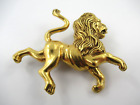 Signed MFA BCC Lion Gold Tone Brooch, Pin 2-1/8