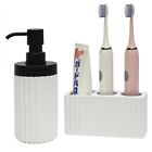 2PCS Bathroom Accessories Set with Large-Opening Ribbed Soap Dispenser and 3 ...