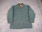 Vintage LL Bean Jacket Womens Large Green Canvas Flannel Lined Barn Chore Coat