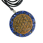 Lapis Lazuli Flower of Life Pendant Orgone Energy Copper Orgonite Necklace Reiki