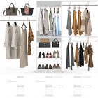 White Wall Mounted Closet Clothing Rack, Closet Organizer System with Shelves