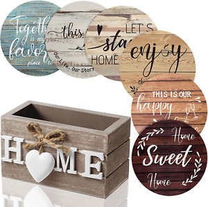 New ListingHousewarming Gifts for Home Decoration Wooden Heart Coasters Drinks Set of 6