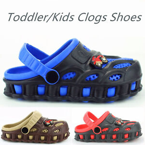 Boys Kids Garden Clogs Shoes Toddler Slip-On Casual Two-tone Slipper Sandals