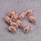 20pcs 8x5mm Hollow Mesh Oval Shape Gold/Silver Color Brass Metal Loose Beads