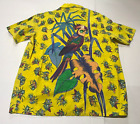 80s Vintage Kennington Allover Print Hawaiian Shirt - Yellow - Men's Size XL