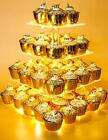 4 Tier Square Acrylic Cupcake Display Stand with LED String Lights