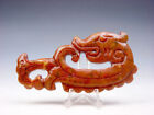 New ListingOld Nephrite Jade Stone Carved Sculpture Curly Dragon w/ Long Tail #03082406