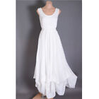 White Victorian Bohemian Summer Crochet Steampunk Ruffle Long Maxi Dress S M L