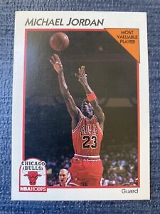 Michael Jordan 1991 NBA Hoops MVP #5 Card, Chicago Bulls, Sharp!!! (HUCK’S)