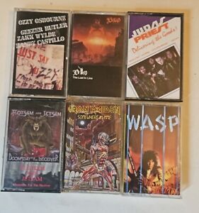 Mini Lot of Heavy metal cassette tape Ozzy  W.A.S.P.  Iron Maiden  Judas Priest